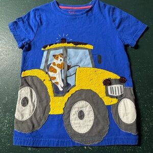 Mini Boden Dog on Tractor Sequin T-Shirt - Boys 8/9